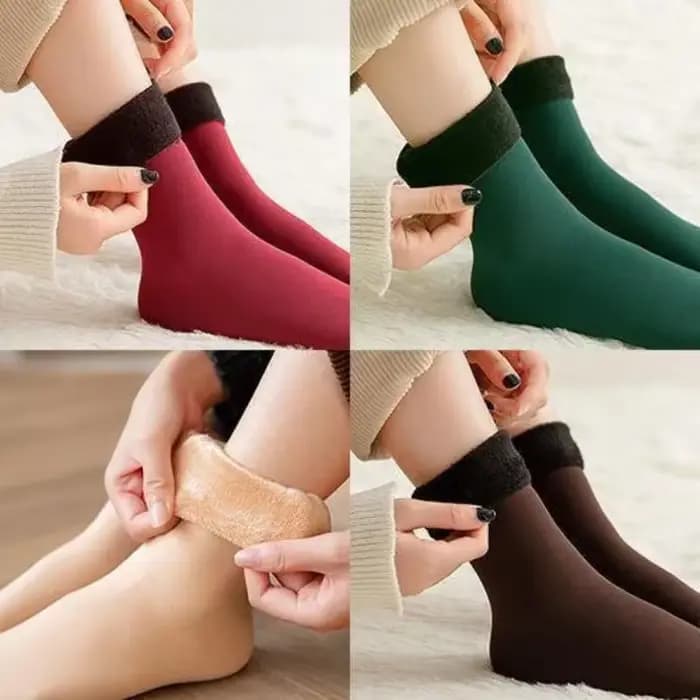 1 paire hommes femmes chaussettes hiver chaud épaissir chaussette de sol doux velours couleur unie
