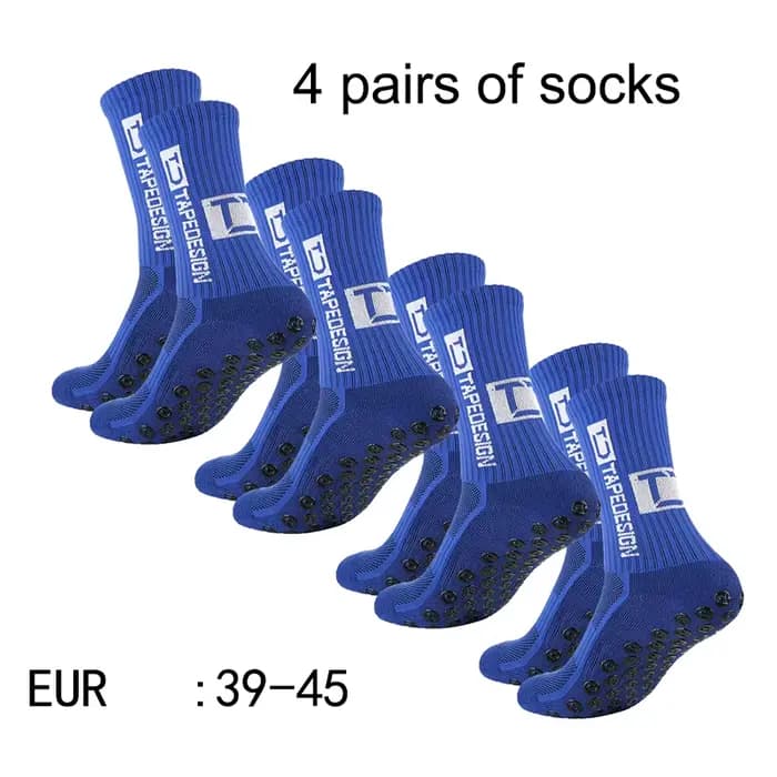 4 paires de nouvelles chaussettes de football collées à tube central TC pour l'entraînement sportif et la compétition