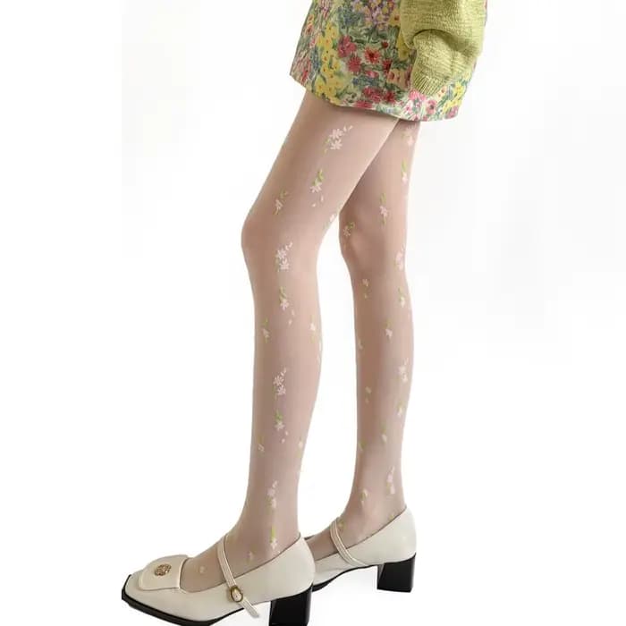 Collants pour femmes à imprimé floral