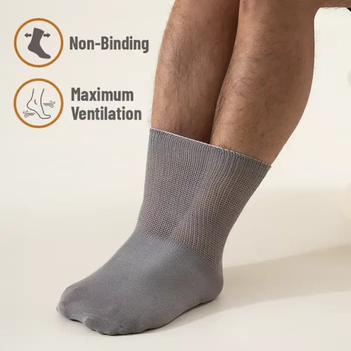 6 paires de chaussettes diabétiques confortables et de soutien pour hommes