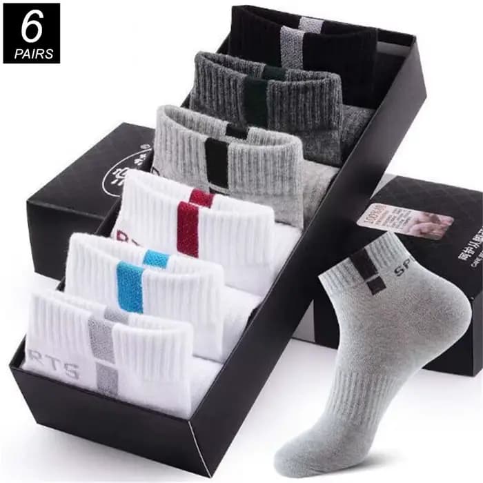 6 paires/pack coton sport hommes chaussettes