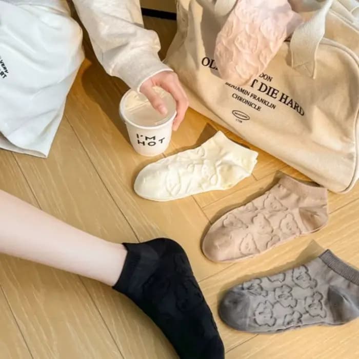 Chaussettes courtes en coton peigné pour femmes