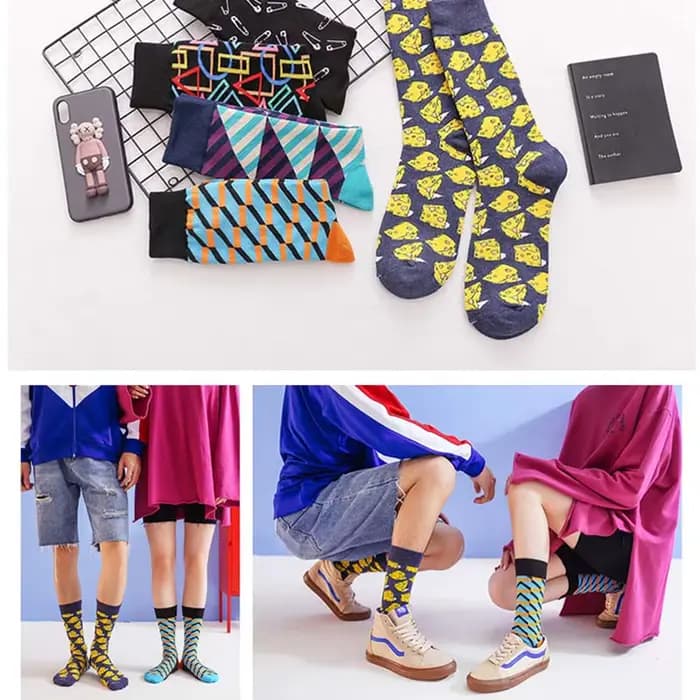 Tendance offre spéciale hommes chaussettes décontracté Gentleman drôle haute qualité couleur Puzzle heureux