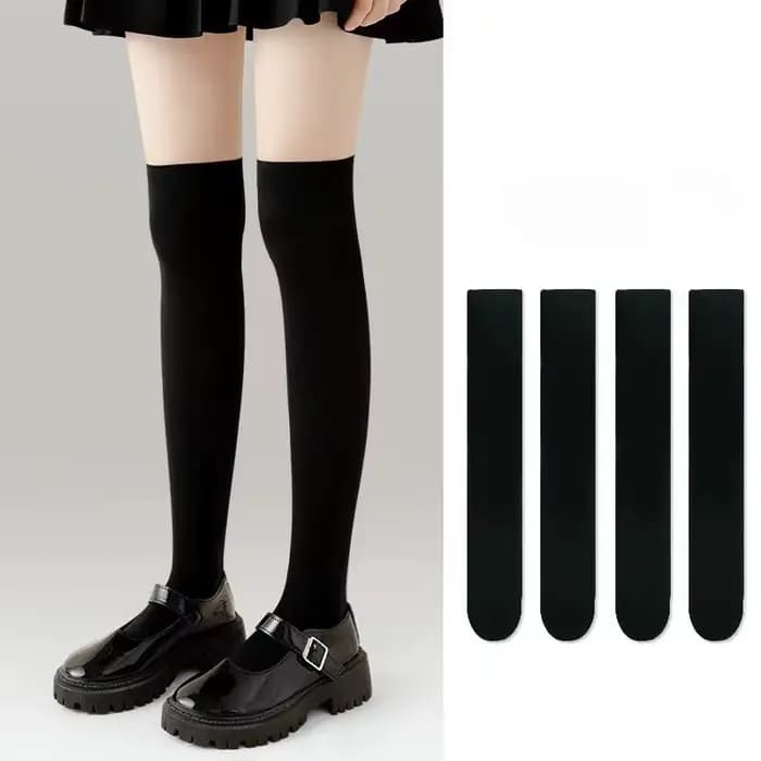 Chaussettes longues de couleur unie