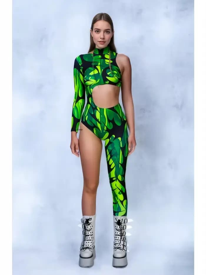 Collants à motif irrégulier Steampunk peint en 3d pour femmes