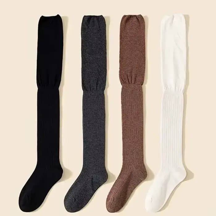 1/4 paires de chaussettes hautes pour femmes