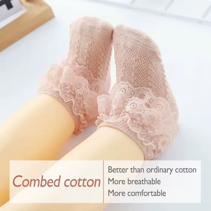 Chaussettes en dentelle à volants pour bébés filles