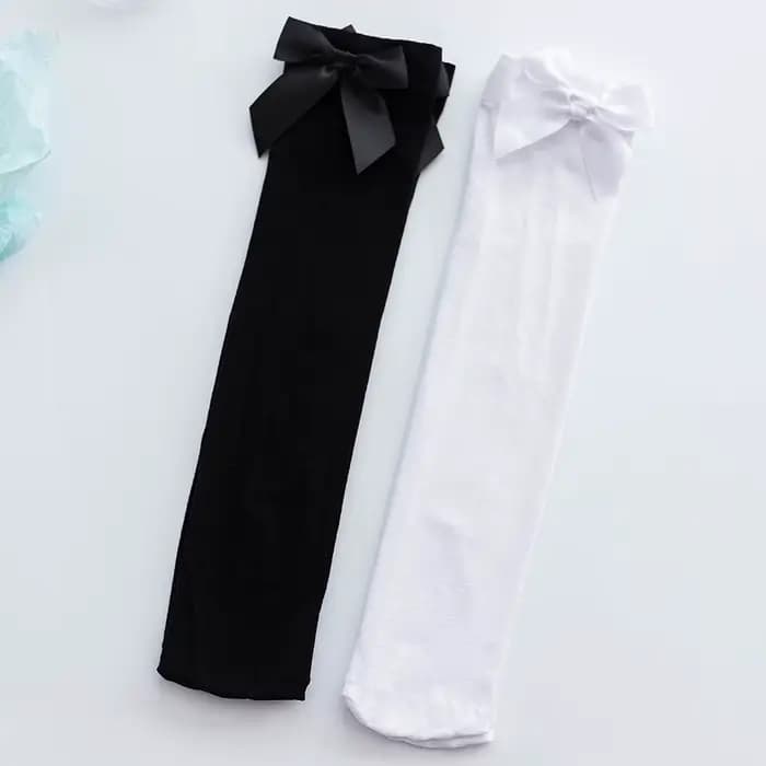 Chaussettes hautes à nœud Opaque pour femmes