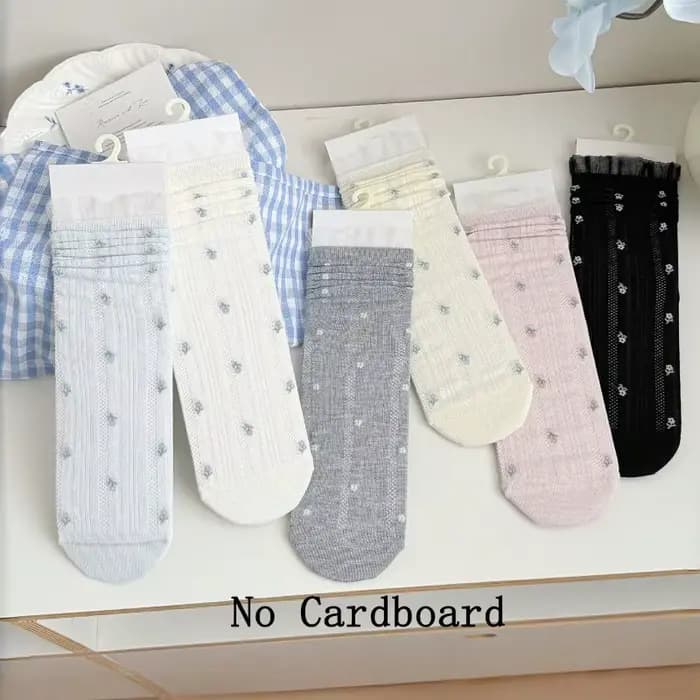Chaussettes fines à fleurs en dentelle pour femmes, chaussettes longues respirantes pour filles, à la mode, nouvelle collection printemps-été