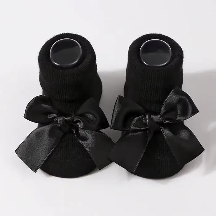 Chaussettes en coton pour bébé, chaussettes antidérapantes pour nouveau-né fille, Design avec nœud papillon mignon, printemps-automne