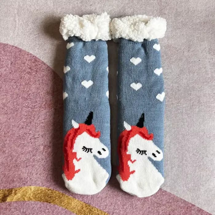 Chaussette thermique en peluche pour femme, chaussette moelleuse floue, chaussette de sol pour femme, cadeau de Noël, chaud, non ald, sommeil à la maison, doux, flamant rose, hiver