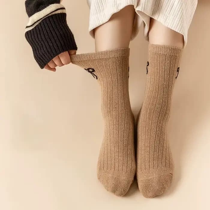 Chaussettes en laine à nœud Hick pour femmes