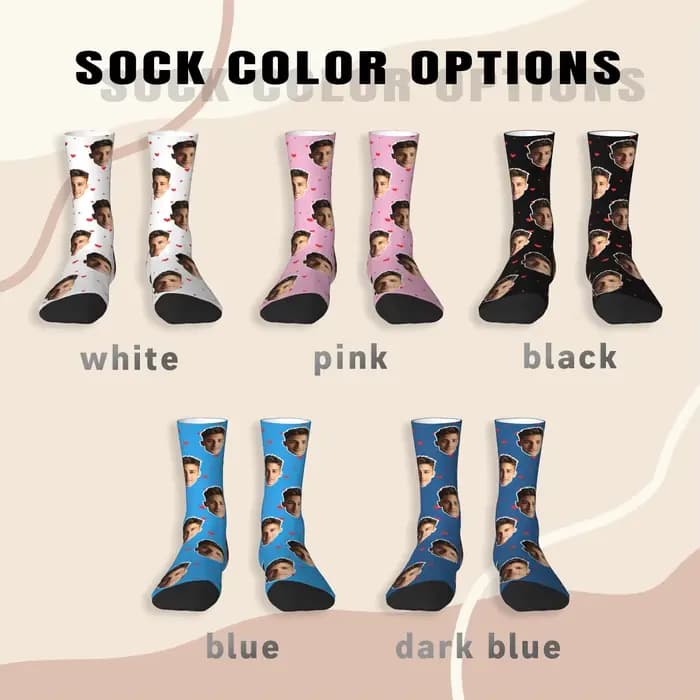 Chaussettes personnalisées en forme de visage Chaussettes personnalisées unisexes Chaussettes photo personnalisées Chaussettes photo Chaussettes personnalisées comme cadeaux