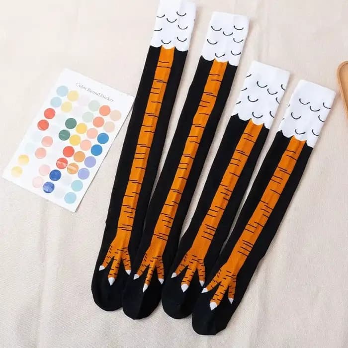 Hommes femmes drôle 3D poulet chaussettes imprimer dessin animé Cosplay haute flexibilité cuisse