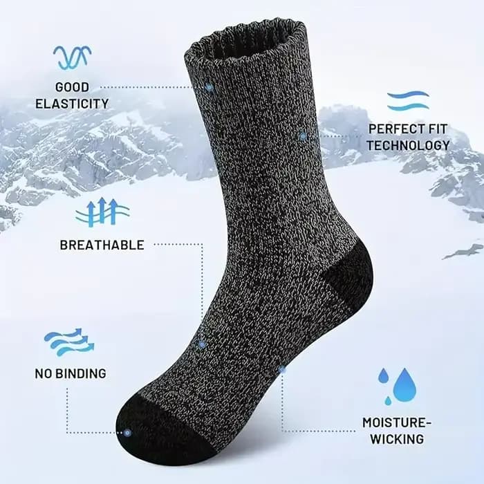5 paires de chaussettes en laine mérinos pour hommes et femmes