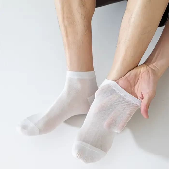 Chaussettes courtes en soie de mûrier pour hommes