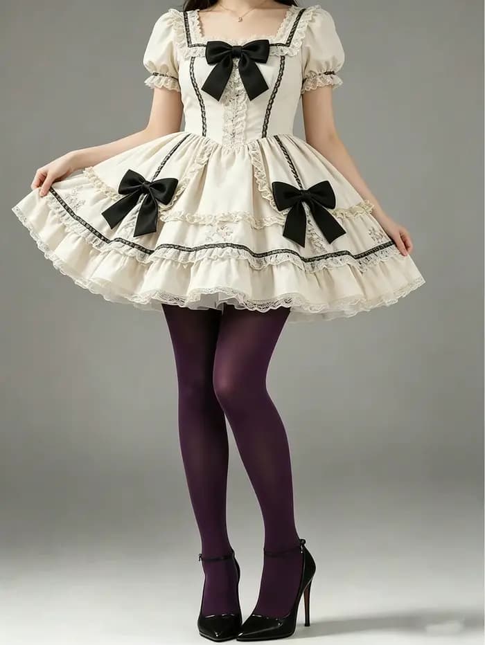 1 paire de collants opaques violet foncé pour femmes, collants extensibles de style Lolita, couleur unie