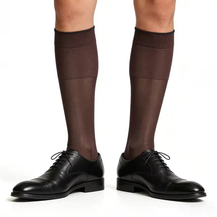 Nouvelles chaussettes longues marron pour homme