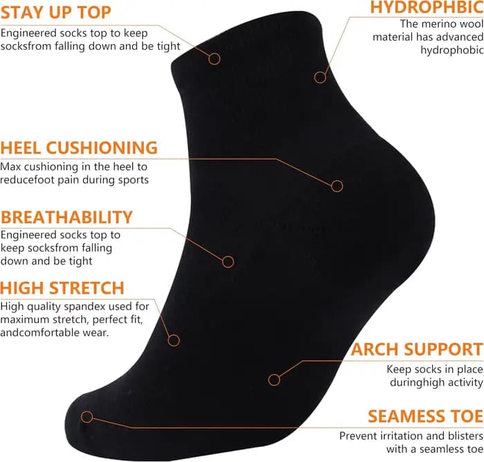 65% laine mérinos cheville chaussettes hommes femmes