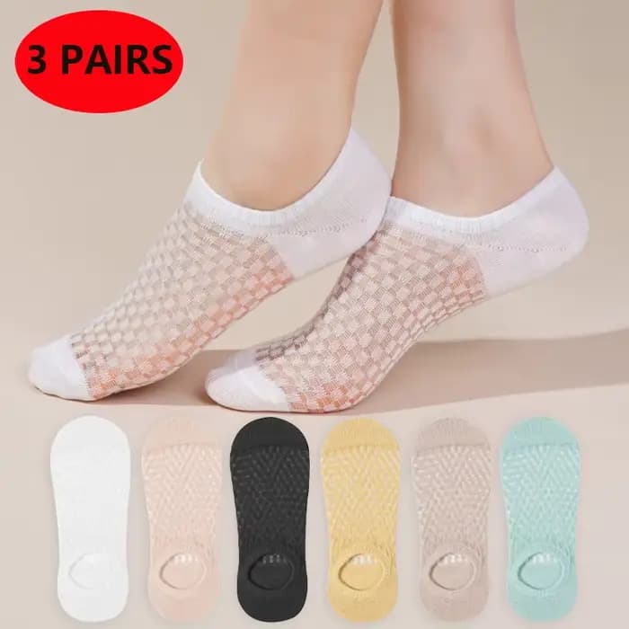3 paires de chaussettes bateau pour femmes
