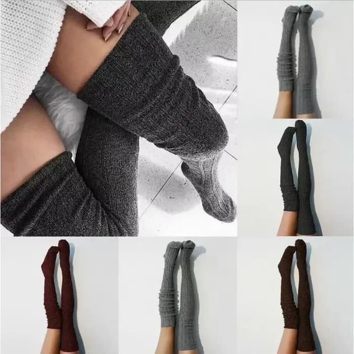 1 3 5 paires de chaussettes thermiques confortables en tricot au dessus du genou pour femmes, chaussettes d'hiver chaudes et élégantes avec matériau épais