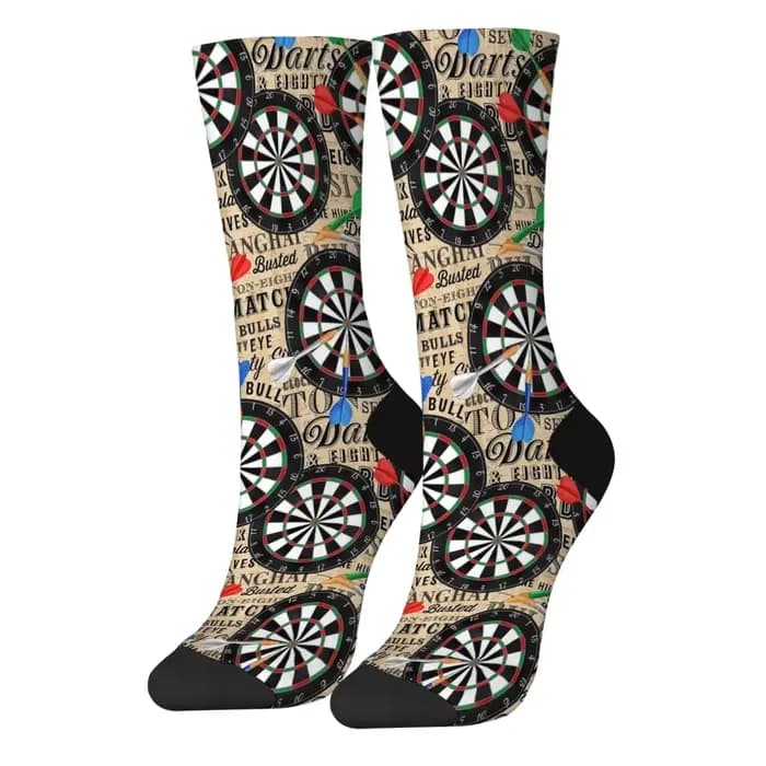 Chaussettes pour hommes style rétro jeu de fléchettes