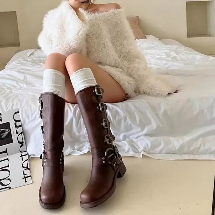 Bas de printemps longueur genou pour femmes