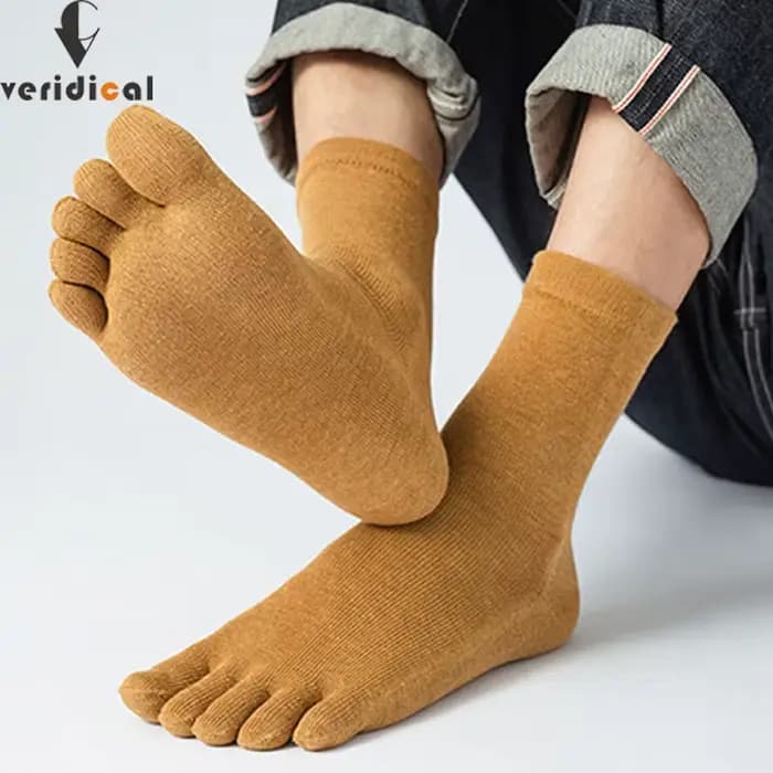 Chaussettes courtes cinq doigts en coton pour homme