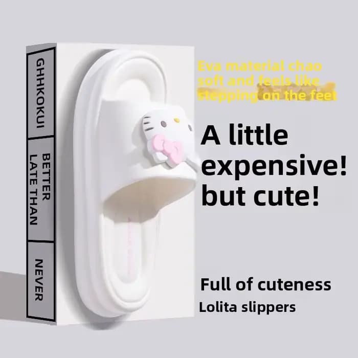 Pantoufles douces antidérapantes Hello Kitty, personnage de dessin animé mignon, design adorable et doux, pantoufles d'intérieur anti-odeur, cadeau festif, vente en gros