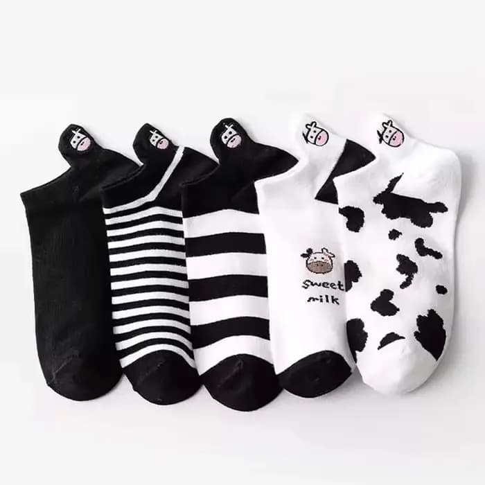 5 paires/lot été femmes dessin animé chaussettes courtes imprimé Animal bas Tube Cool