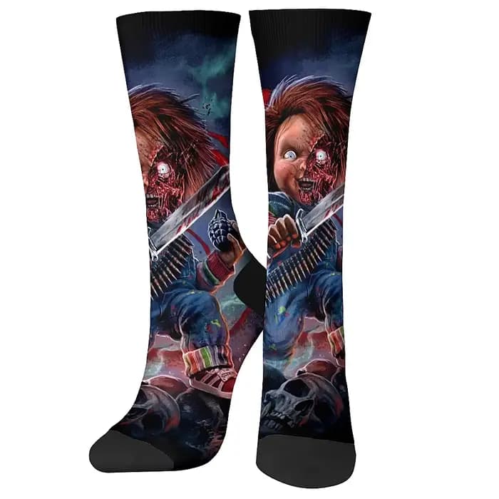 Chaussettes de sport sur le thème du film d'horreur pour hommes
