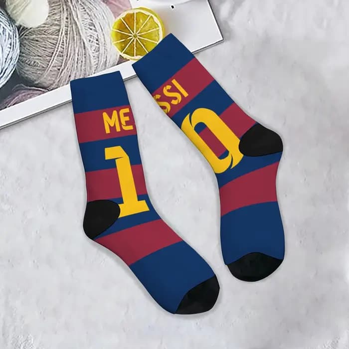 Messi Soccer No.10 chaussettes pour hommes nouveauté drôle heureux