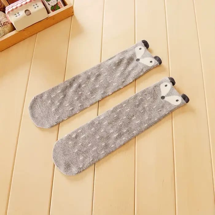 0 à 4 Y enfants dessin animé chaussettes souris renard motif style bébé chaussettes coton enfants garçon fille genou jambe haute chaud enfant chaussette