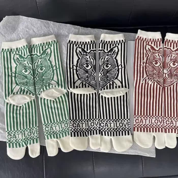 Chaussettes confortables en coton à bout fendu pour femmes