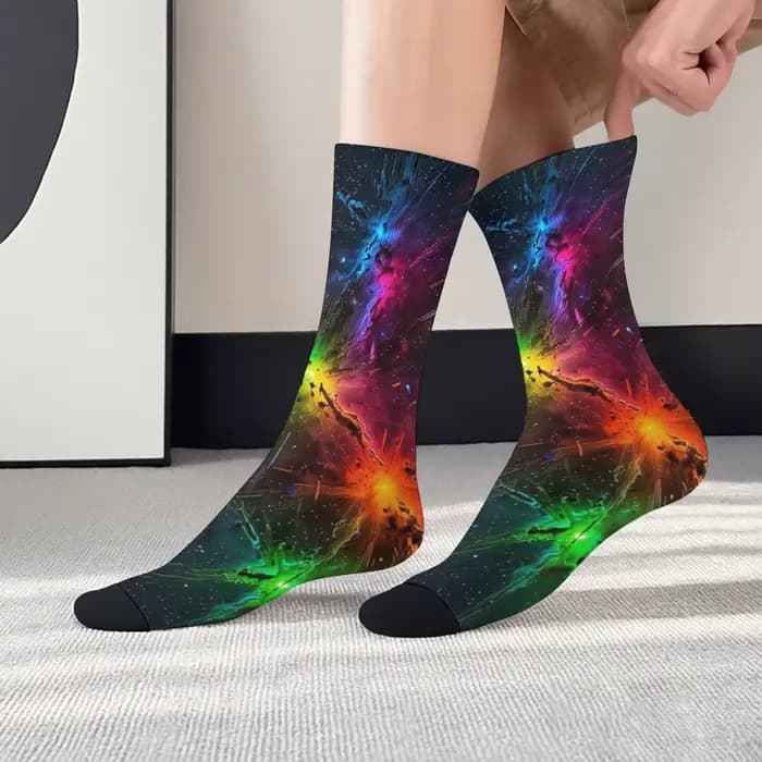 Cosmic Nebula Art Chaussettes pour hommes