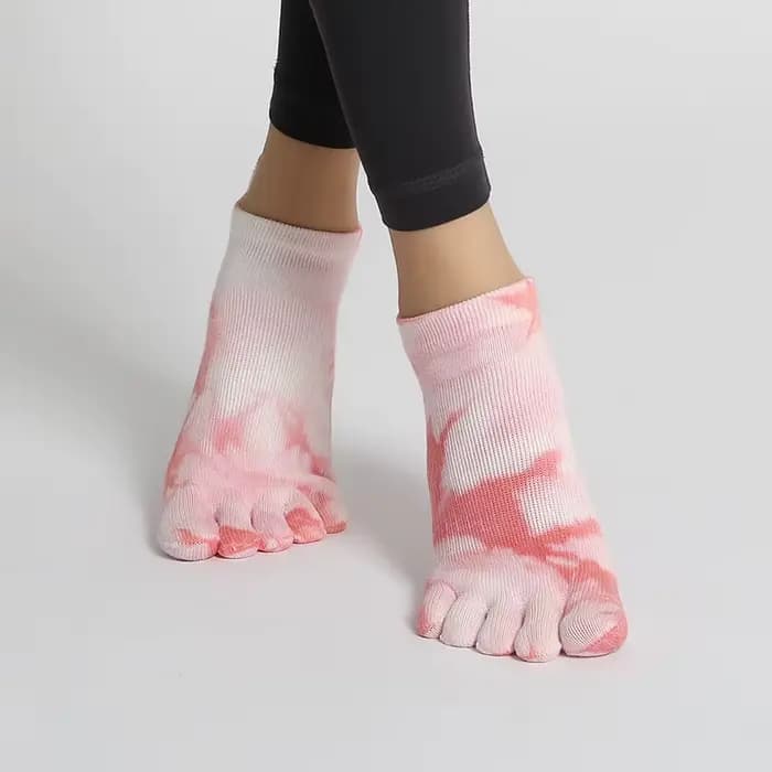 Chaussettes de Yoga femmes coton Silicone antidérapant Barre Pilates chaussettes Ballet danse chaussettes de sport cinq orteils chaussettes Fitness chaussettes multicolores