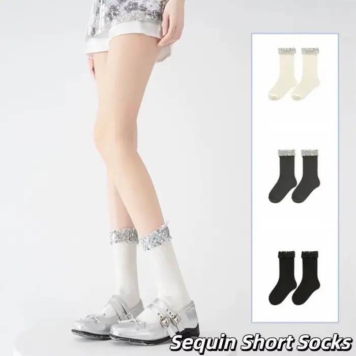 Chaussettes scintillantes en coton pour filles