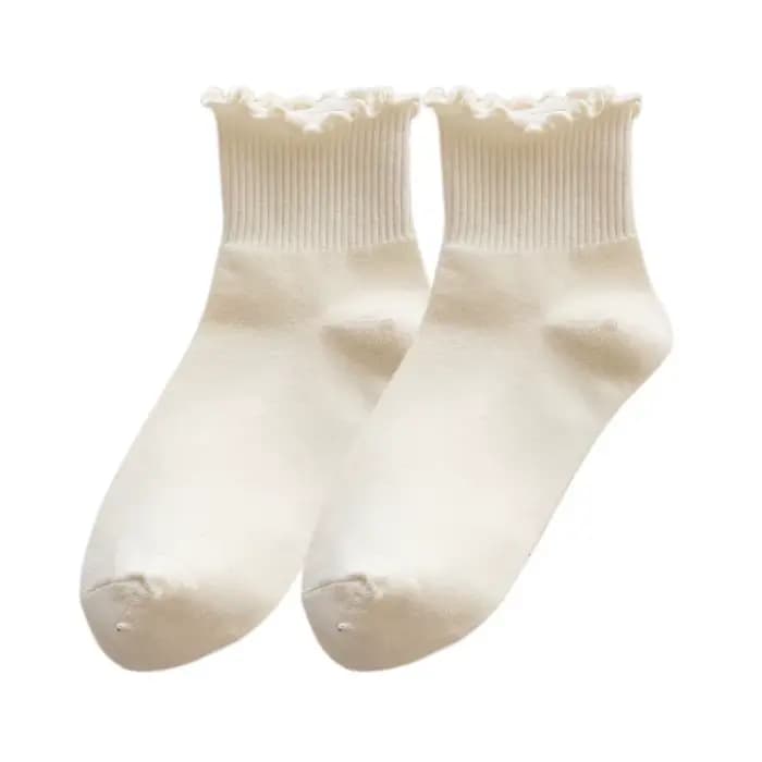 Chaussettes courtes à volants pour femmes