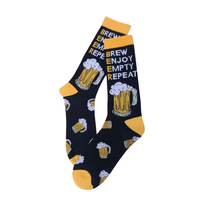 1 paire de chaussettes en verre de bière noir