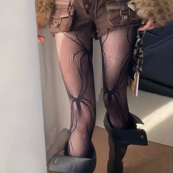 Collants araignée gothiques d'halloween