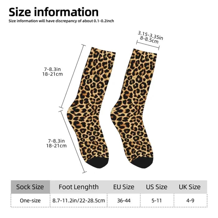 Chaussettes habillées léopard véritable pour hommes, personnalisées, Cool, unisexes, chaudes, confortables, imprimées en 3D, Sexy, en fourrure d'animal africain