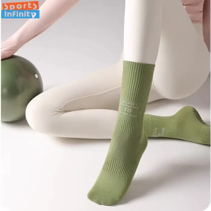 Chaussettes de Yoga à Tube moyen antidérapantes pour femmes