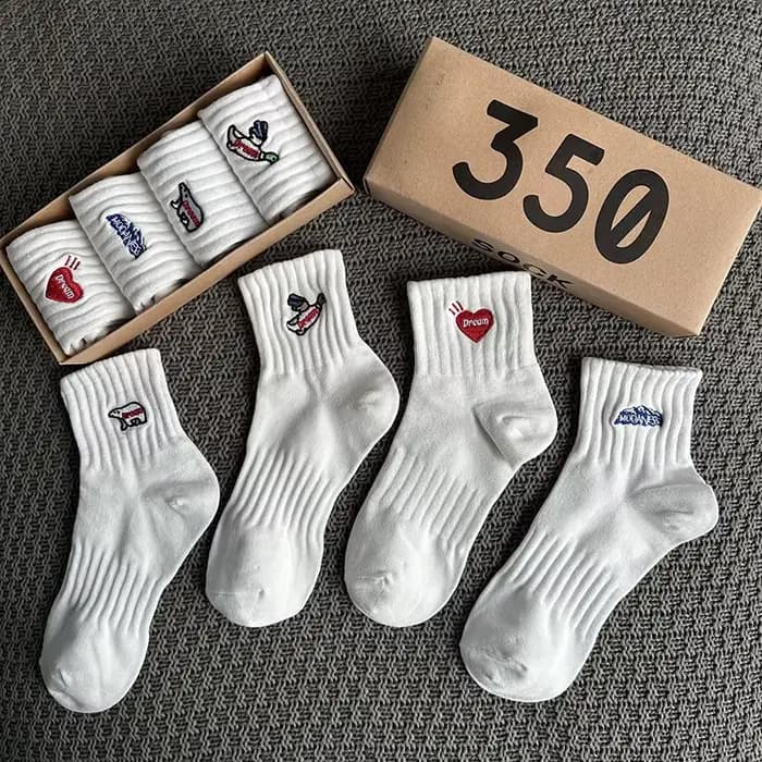 4 paires/boîte de chaussettes pour hommes