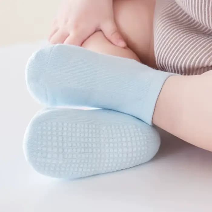 Lot de 6 paires de chaussettes coordonnantes en coton pour bébé garçon et fille, socquettes décontractées avec poignées en caoutchouc pour enfant de 0 à 5 ans