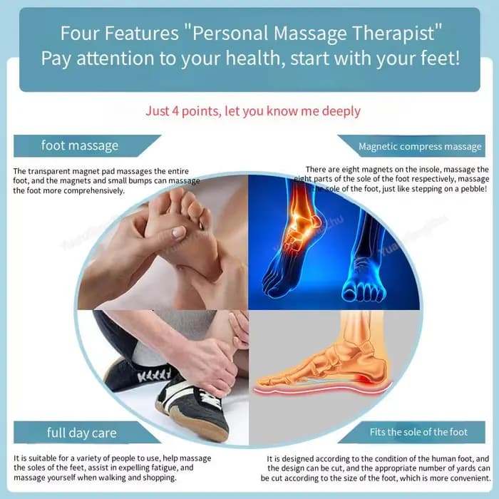 Acupression sur pied chaussures semelle intérieure aimant Massage semelles en Silicone pour hommes médicaux augmenter le temps femmes perdre du poids semelle de chaussure