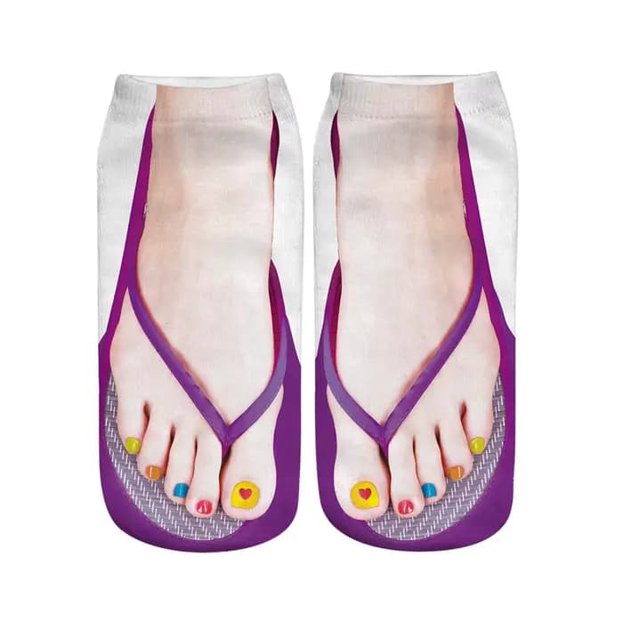 Chaussettes de manucure imprimées à motif 3d