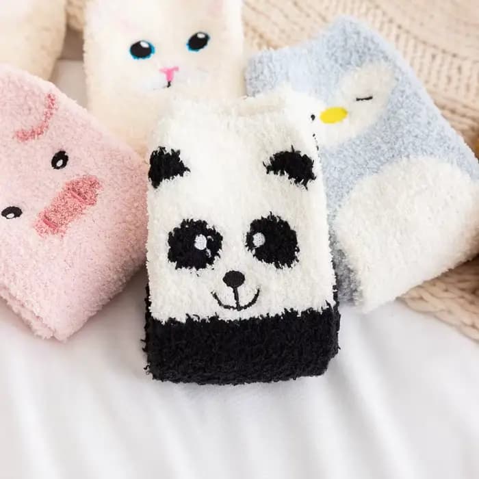 Chaussettes femme dessin animé Kitty cochon Panda Kawaii mignon doux mi Tube