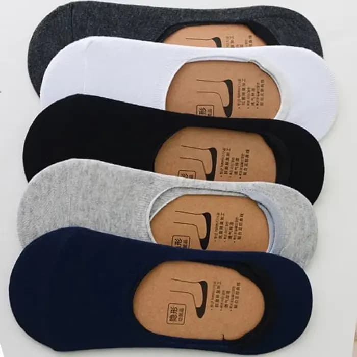5 paires de chaussettes en coton pour hommes, chaussettes d'été et d'automne antidérapantes, invisibles, respirantes, chaussettes de sport pour hommes