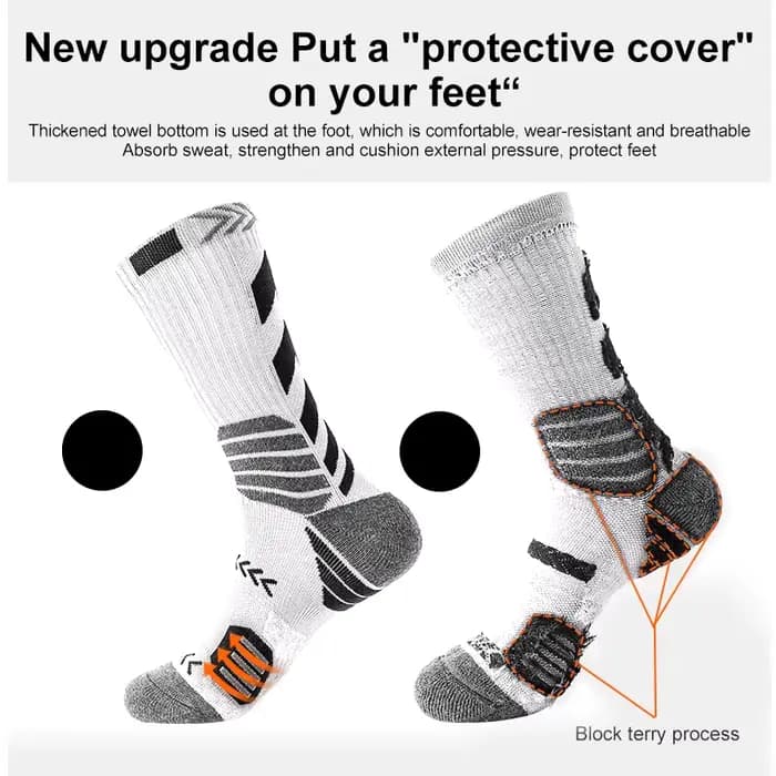 3 paires de chaussettes de Sport, de course, d'athlétisme, en maille respirante, à Compression épaisse, pour basket-ball, absorbe la sueur, pour cyclisme professionnel