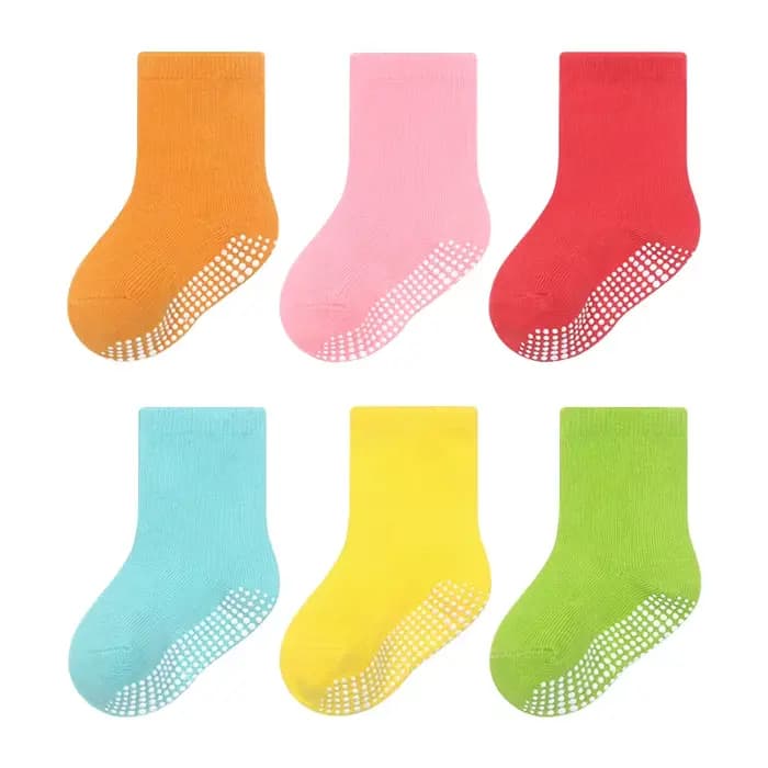 6 paires de chaussettes antidérapantes pour enfants